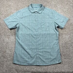 KUHL Mens Medium Short Sleeve Button Down Shirt Sage Green Persuadr Outdoor 7428